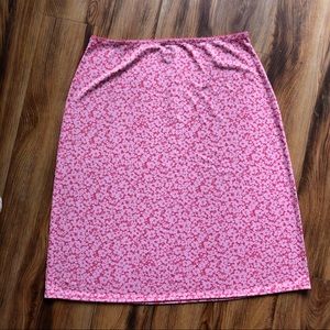 GAP pink floral midi skirt